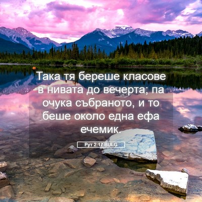 Picture 05 - Рут 2:17 BULG - Така тя береше класове в - Bible Verse Picture