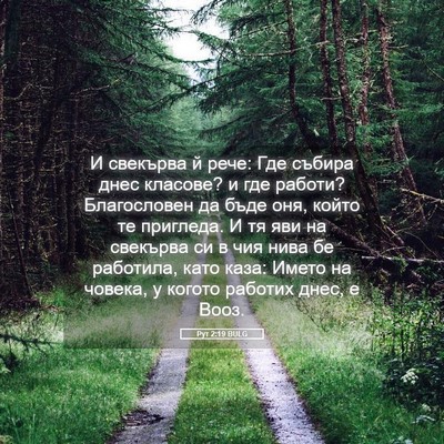 Picture 05 - Рут 2:19 BULG - И свекърва й рече: Где - Bible Verse Picture