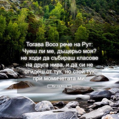 Picture 05 - Рут 2:8 BULG - Тогава Вооз рече на Рут: - Bible Verse Picture