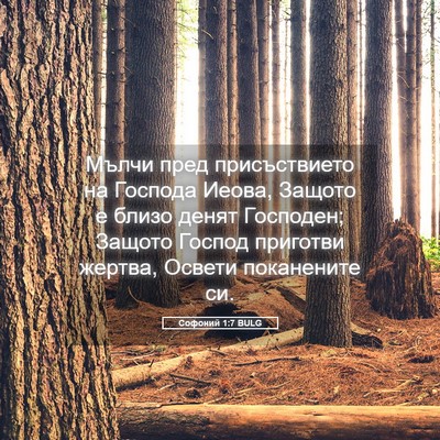 Picture 05 - Софоний 1:7 BULG - Мълчи пред присъствието на - Bible Verse Picture