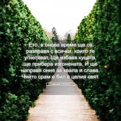 Picture 05 - Софоний 3:19 BULG - Ето, в онова време ще се - Bible Verse Picture