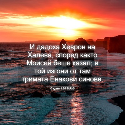 Picture 05 - Съдии 1:20 BULG - И дадоха Хеврон на Халева, - Bible Verse Picture