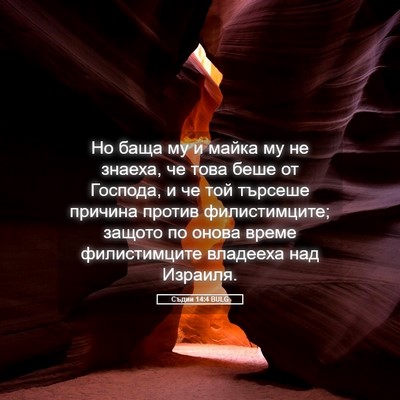 Picture 05 - Съдии 14:4 BULG - Но баща му и майка му не - Bible Verse Picture