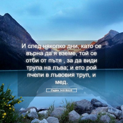 Picture 05 - Съдии 14:8 BULG - И след няколко дни, като се - Bible Verse Picture