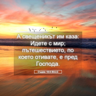 Picture 05 - Съдии 18:6 BULG - А свещеникът им каза: Идете - Bible Verse Picture