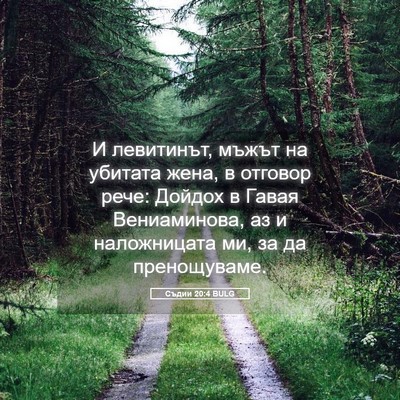 Picture 05 - Съдии 20:4 BULG - И левитинът, мъжът на - Bible Verse Picture