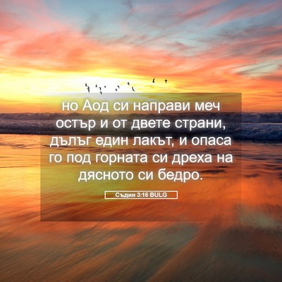 Picture 05 - Съдии 3:16 BULG - но Аод си направи меч остър - Bible Verse Picture