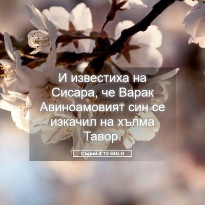 Picture 05 - Съдии 4:12 BULG - И известиха на Сисара, че - Bible Verse Picture