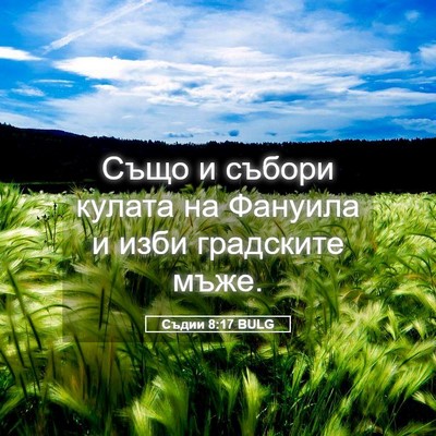 Picture 05 - Съдии 8:17 BULG - Също и събори кулата на - Bible Verse Picture