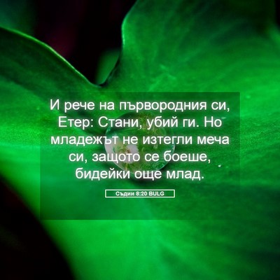 Picture 05 - Съдии 8:20 BULG - И рече на първородния си, - Bible Verse Picture