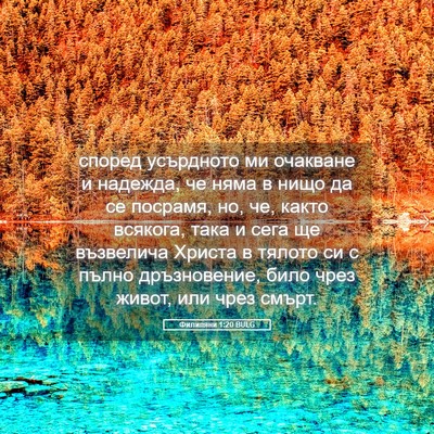 Picture 05 - Филипяни 1:20 BULG - според усърдното ми - Bible Verse Picture