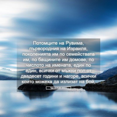 Picture 05 - Числа 1:20 BULG - Потомците на Рувима, - Bible Verse Picture