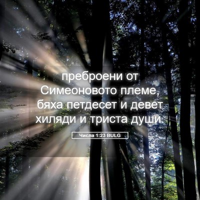 Picture 05 - Числа 1:23 BULG - преброени от Симеоновото - Bible Verse Picture