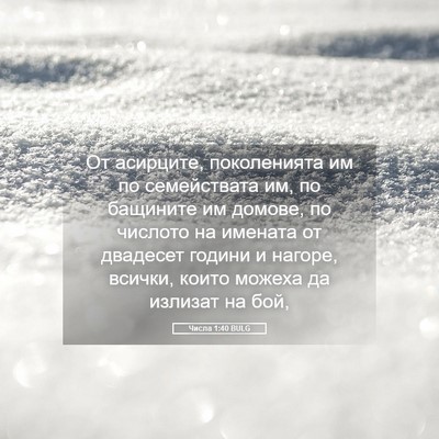 Picture 05 - Числа 1:40 BULG - От асирците, поколенията - Bible Verse Picture
