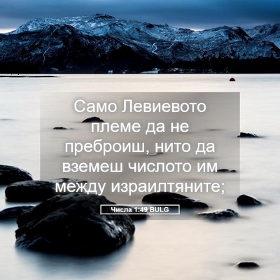 Picture 05 - Числа 1:49 BULG - Само Левиевото племе да не - Bible Verse Picture