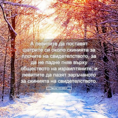 Picture 05 - Числа 1:53 BULG - А левитите да поставят - Bible Verse Picture