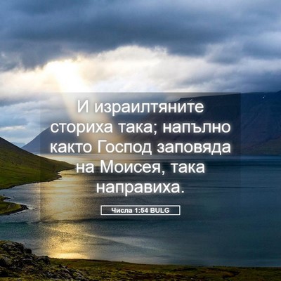 Picture 05 - Числа 1:54 BULG - И израилтяните сториха - Bible Verse Picture