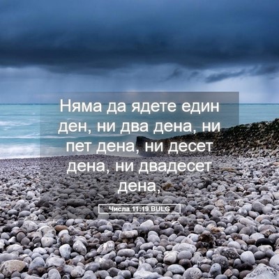 Picture 05 - Числа 11:19 BULG - Няма да ядете един ден, ни - Bible Verse Picture