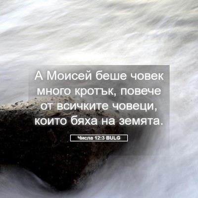Picture 05 - Числа 12:3 BULG - А Моисей беше човек много - Bible Verse Picture