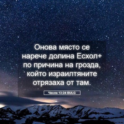 Picture 05 - Числа 13:24 BULG - Онова място се нарече - Bible Verse Picture
