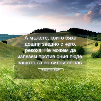 Picture 05 - Числа 13:31 BULG - А мъжете, които бяха дошли - Bible Verse Picture