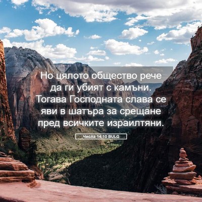Picture 05 - Числа 14:10 BULG - Но цялото общество рече да - Bible Verse Picture