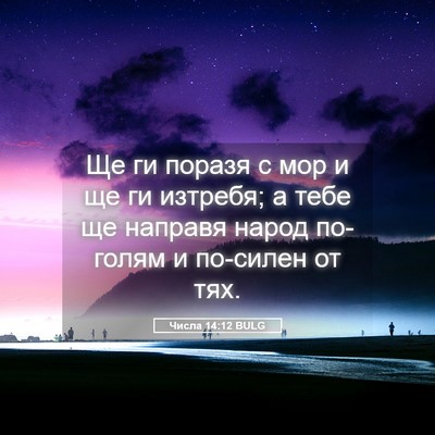 Picture 05 - Числа 14:12 BULG - Ще ги поразя с мор и ще ги - Bible Verse Picture