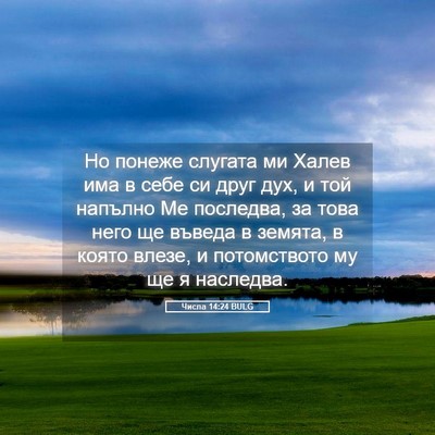 Picture 05 - Числа 14:24 BULG - Но понеже слугата ми Халев - Bible Verse Picture