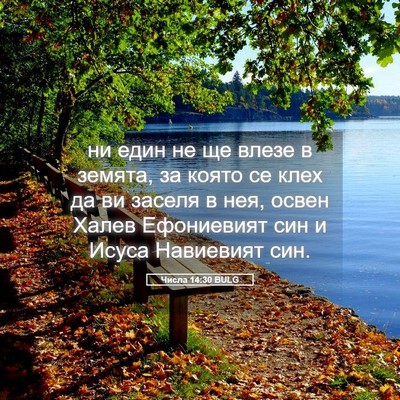 Picture 05 - Числа 14:30 BULG - ни един не ще влезе в - Bible Verse Picture