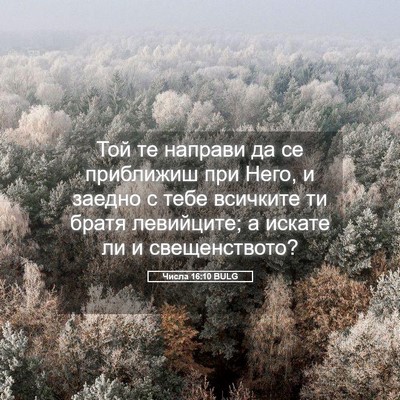 Picture 05 - Числа 16:10 BULG - Той те направи да се - Bible Verse Picture
