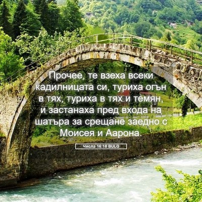 Picture 05 - Числа 16:18 BULG - Прочее, те взеха всеки - Bible Verse Picture