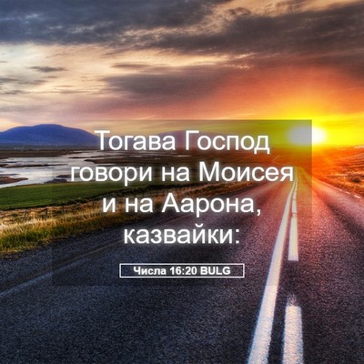 Picture 05 - Числа 16:20 BULG - Тогава Господ говори на - Bible Verse Picture