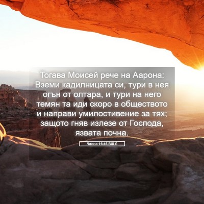 Picture 05 - Числа 16:46 BULG - Тогава Моисей рече на - Bible Verse Picture