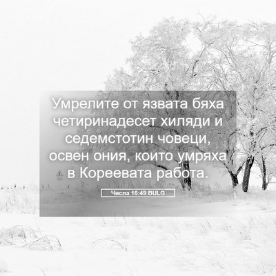 Picture 05 - Числа 16:49 BULG - Умрелите от язвата бяха - Bible Verse Picture