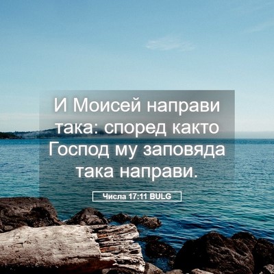 Picture 05 - Числа 17:11 BULG - И Моисей направи така: - Bible Verse Picture