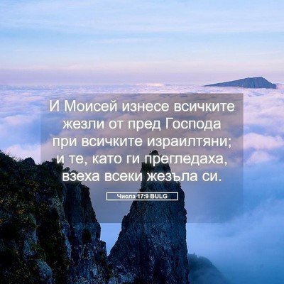 Picture 05 - Числа 17:9 BULG - И Моисей изнесе всичките - Bible Verse Picture