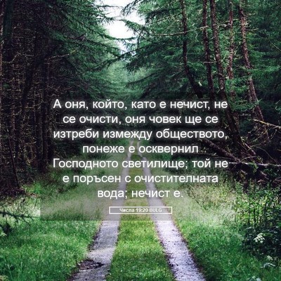 Picture 05 - Числа 19:20 BULG - А оня, който, като е нечист, - Bible Verse Picture
