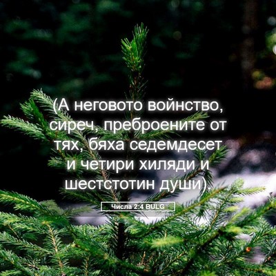 Picture 05 - Числа 2:4 BULG - (А неговото войнство, - Bible Verse Picture