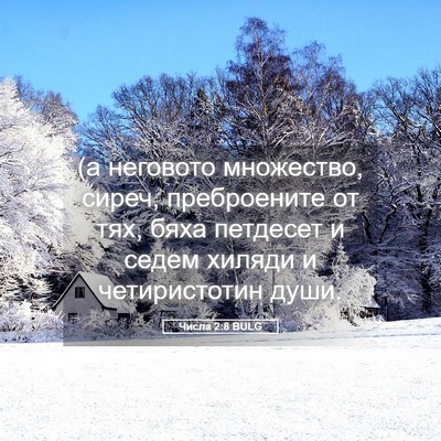 Picture 05 - Числа 2:8 BULG - (а неговото множество, - Bible Verse Picture