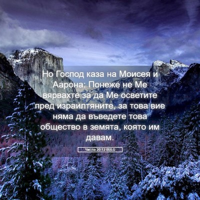 Picture 05 - Числа 20:12 BULG - Но Господ каза на Моисея и - Bible Verse Picture
