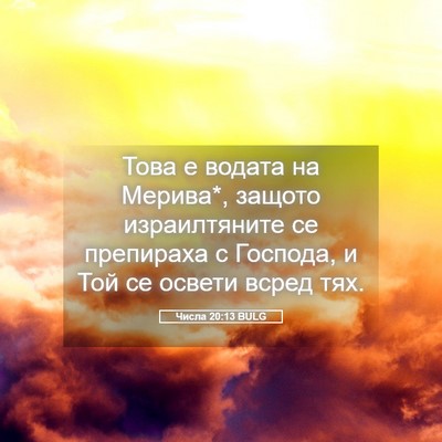 Picture 05 - Числа 20:13 BULG - Това е водата на Мерива*, - Bible Verse Picture