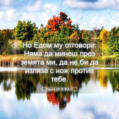 Picture 05 - Числа 20:18 BULG - Но Едом му отговори: Няма - Bible Verse Picture
