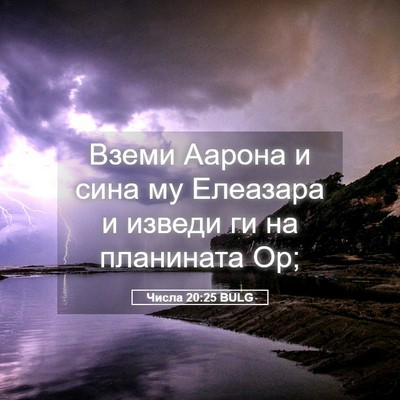Picture 05 - Числа 20:25 BULG - Вземи Аарона и сина му - Bible Verse Picture