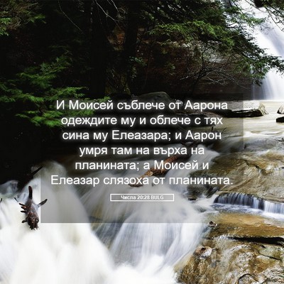 Picture 05 - Числа 20:28 BULG - И Моисей съблече от Аарона - Bible Verse Picture