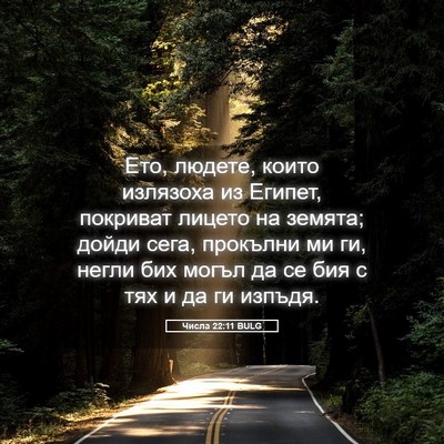 Picture 05 - Числа 22:11 BULG - Ето, людете, които излязоха - Bible Verse Picture