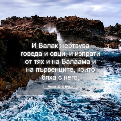 Picture 05 - Числа 22:40 BULG - И Валак жертвува говеда и - Bible Verse Picture