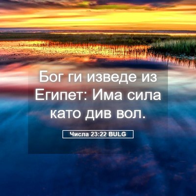 Picture 05 - Числа 23:22 BULG - Бог ги изведе из Египет: - Bible Verse Picture