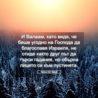 Picture 05 - Числа 24:1 BULG - И Валаам, като видя, че беше - Bible Verse Picture