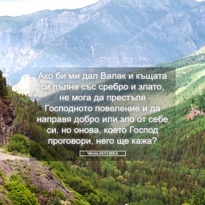 Picture 05 - Числа 24:13 BULG - Ако би ми дал Валак и - Bible Verse Picture