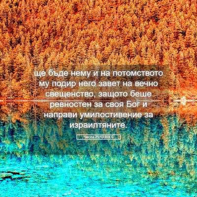 Picture 05 - Числа 25:13 BULG - ще бъде нему и на - Bible Verse Picture